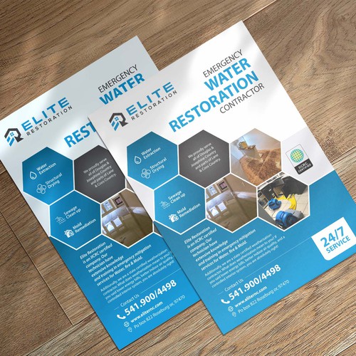 Emergency Water Restoration Flyer Design by Moi_Designers