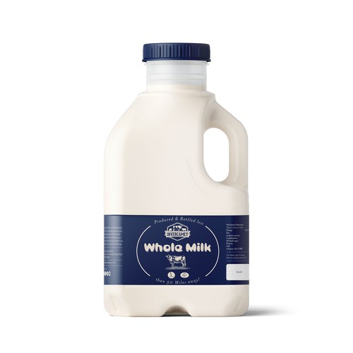 whole and semi milk labels Design by stuart-digital&print