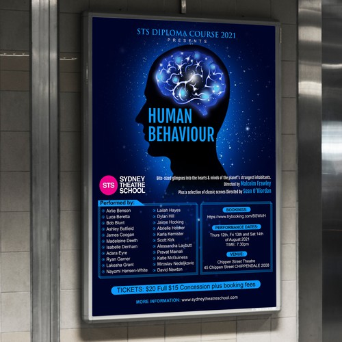 Design a Poster for Our Show "Human Behaviour" Design by Create_Point