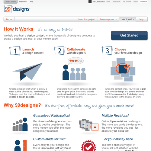 Redesign the “How it works” page for 99designs Ontwerp door zero_symmetry