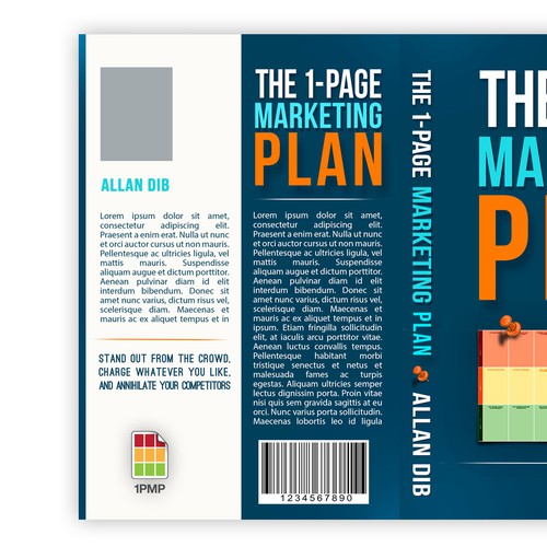 Create a captivating business book cover for "The 1-Page Marketing Plan" Design by Virdamjan