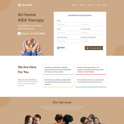 Looking for a friendly and minimalist design for kids therapy Site Design by mustards