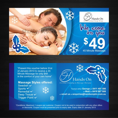 Hands on personal training & massage therapy needs a new postcard