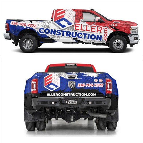 Big Lifted Truck Eye Catching Construction Design Design by dnite