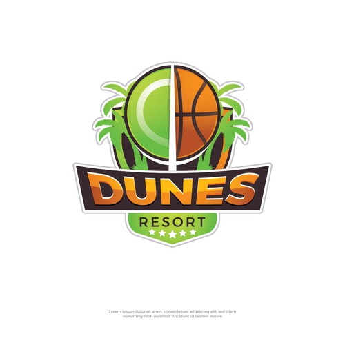 DUNESRESORT Basketball court logo. Diseño de orangeriza