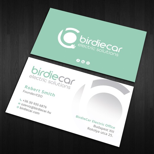 business card for company called birdie Design by Roni_