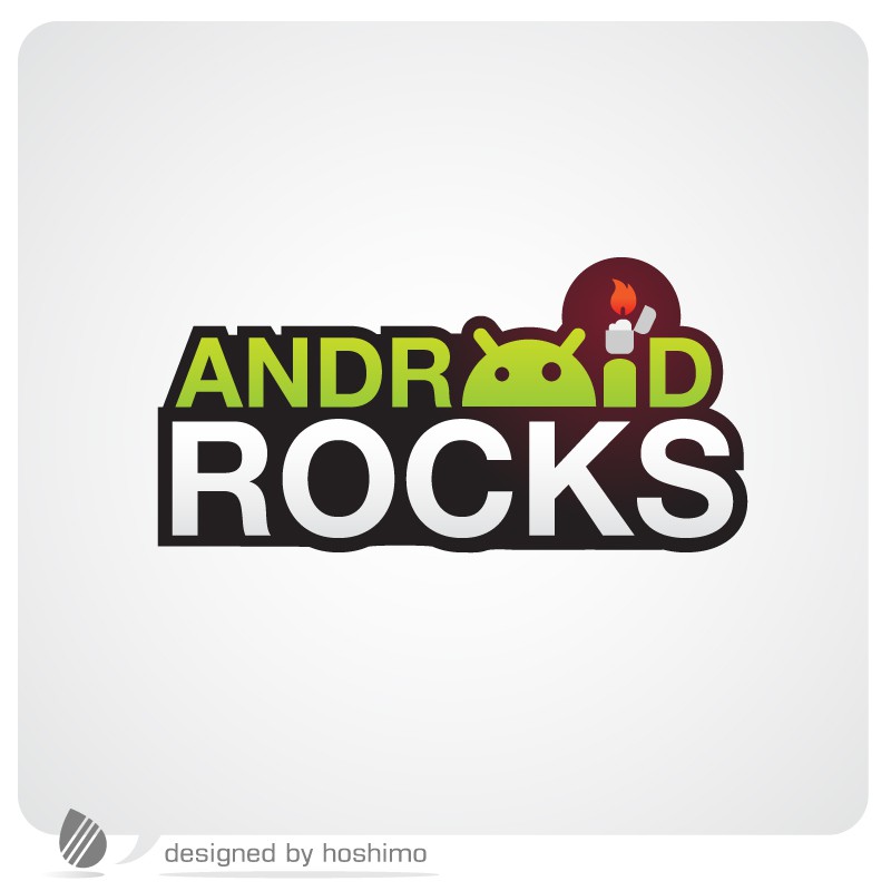 Android logo with the title 'Logo needed for AndroidRocks!'