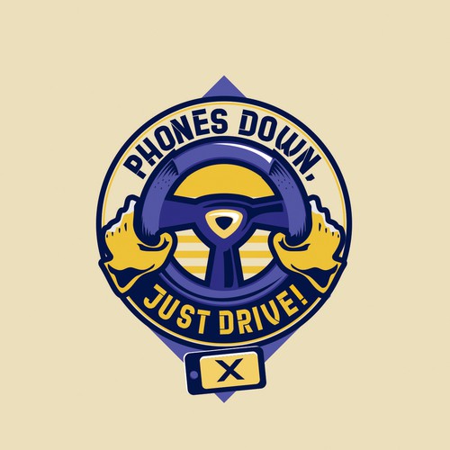 Eye-catching logo for distracted driving campaign Phones Down, Just Drive! Design by bo9art