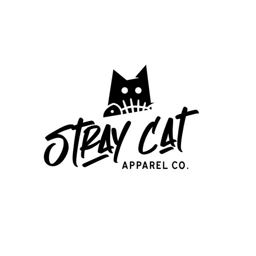 Logo for Stray Cat Apparel Co. - Clothing brand that donates 100% to saving cats! Design by chilibrand