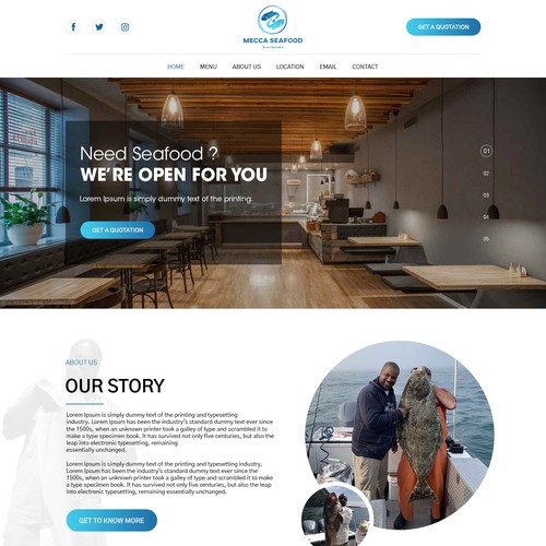 Design Miami Soul Seafood Restaurant Concept 1 Page Only por Sansin