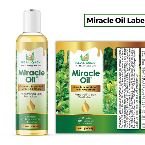 Label for Miracle Oil Design by Manthanshah