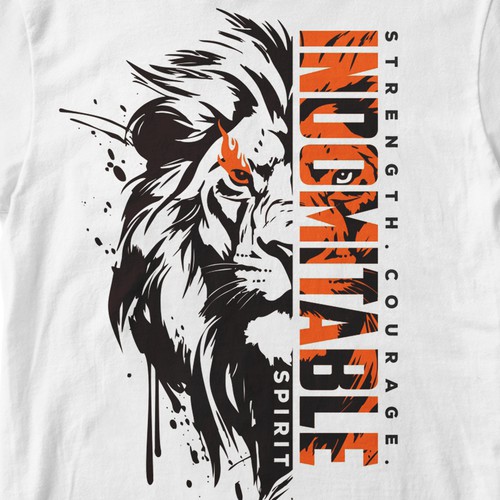 Lion tshirt design to inspire men to greatness Design by mariby ✅