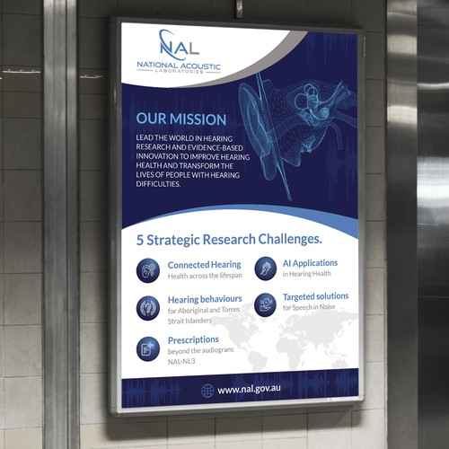 Create an engaging poster for a world-leading hearing research and innovation institution! Design by Hadi (Achiver)