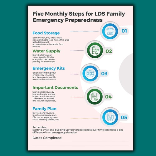 Plan, Prepare, Protect: LDS Family Preparedness Infographic Contest!" Design by Imttoo