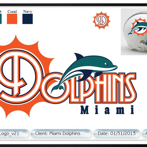 99designs community contest: Help the Miami Dolphins NFL team re-design its logo! Design réalisé par Blandfords