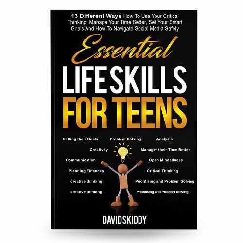 A powerful ebook cover for Essential Life Skills For Teens Design réalisé par anisha umělec