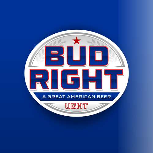 Bud Right.  The great new American Beer for good ol' fashioned American beer drinkers. Design by Voos Studio