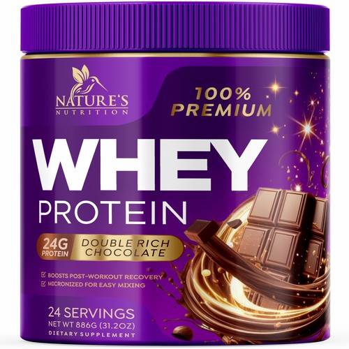 Diseño de Tasty Whey Protein Chocolate Design Needed for Nature's Nutrition de GenScythe