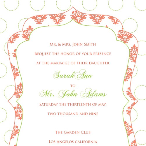 Letterpress Wedding Invitations デザイン by Christy