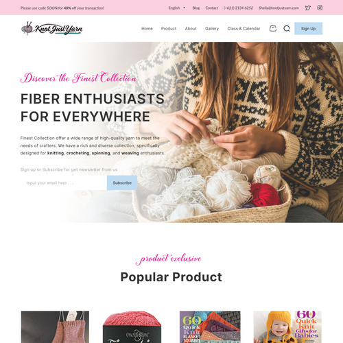 Designs Knot Just Yarn rebranded  page design contest