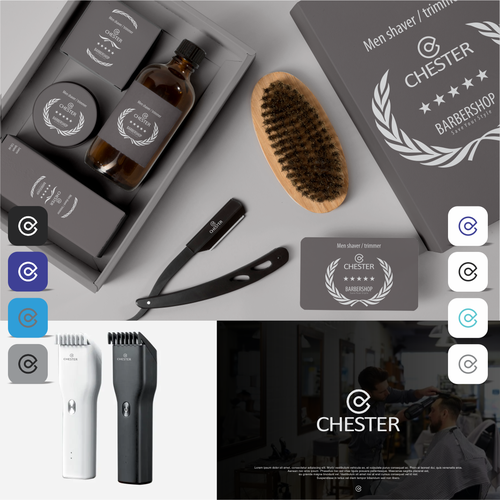 Modern logo for men grooming products Design by CH_ART