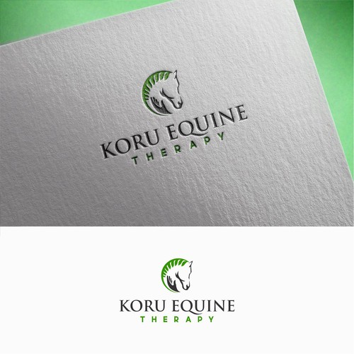 Equine sports massage logo with fern flair Design by kautsart