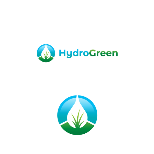 Sleek bold logo for hydroseeding company water droplet/grass-ontwerp door archila