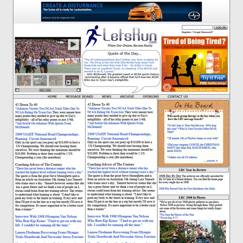 LetsRun.com Homepage Re-Design/Cleanup Diseño de Jill W