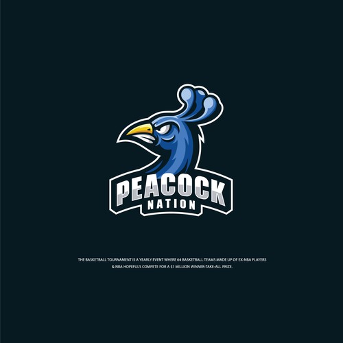 Basketball Logo for Peacock Nation - Your Winning Logo Featured on Major Sports Network Design by Creago