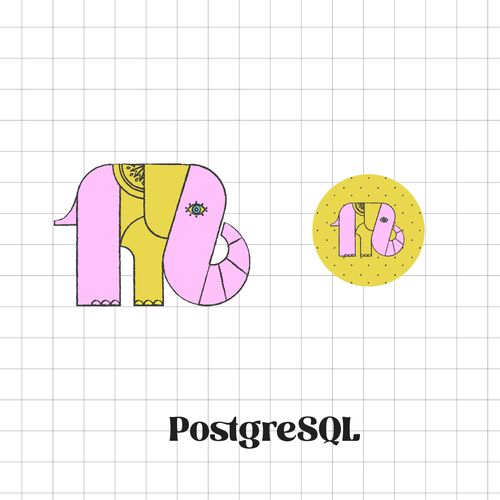 PostgreSQL v16 Release Artwork Design by hashWednesday