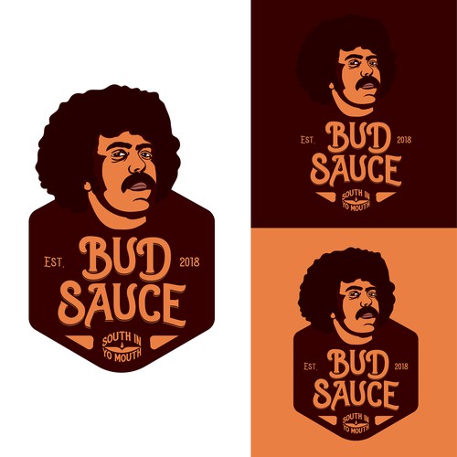 Powerful and eye catching BBQ sauce logo Design by Sawce Design Co.