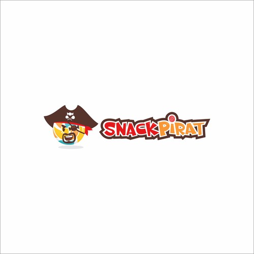 Pirate style logo for a food store (candy, snacks, beverages) Design by InkSay Design