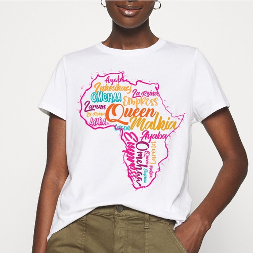 African Diaspora "QUEEN" Dialect T-Shirt Design Design by aSveta