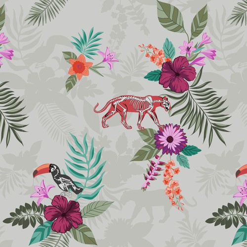 Tropical Fabric Print - Textile Designers & Illustrators Los Angeles fashion brand needs your designs Design by rafapi