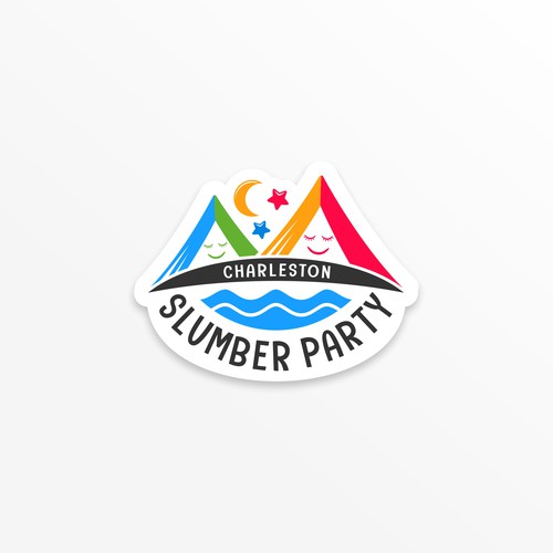 Cute slumber party tent company logo incorporating the Charleston Ravenel bridge Design by Yoe_Std