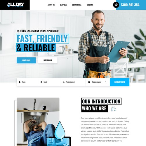 Designs | Plumbing Company Website Design | Web page design contest