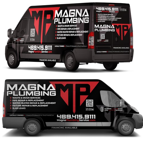 Informative, Clean Van Wrap for Plumbing Business Design by Nick T.