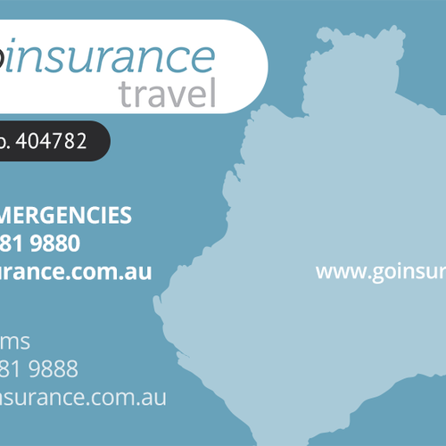 Travel Insurance emergency contact card design | Business card contest