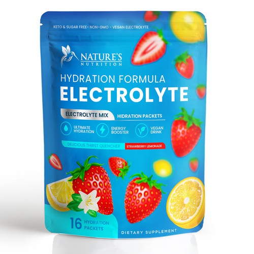 Refreshing Hydration Electrolytes Design Needed for Nature's Nutrition Design by Davi Giolo ★