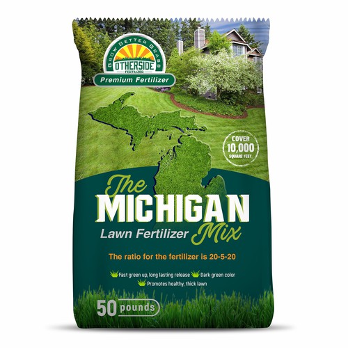 Michigan Centric Lawn Fertilizer Bag Design by Nirmana92