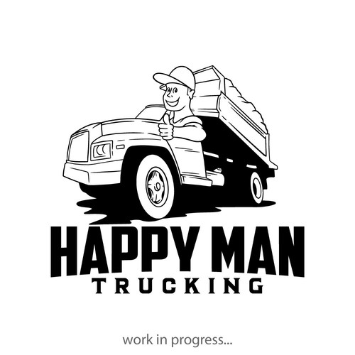 Happy Man Trucking Logo Design by AlarArtStudio™