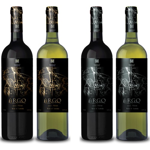 Sophisticated new wine label for premium brand Réalisé par little moon