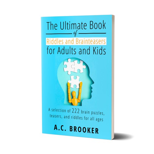 Design an eye catching cover for a book on riddles and brain teasers for adults Design by D sign Master