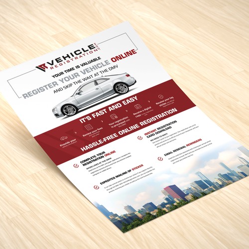 One-Page Flyer for VehicleRegistration.com Réalisé par jopet-ns