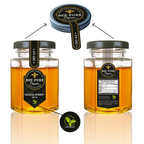 Diseño de Organic Honey Jar Label de Catamejia