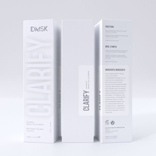 Luxury, high-end product box design for facial cleanser. Design by DG[Graphix]