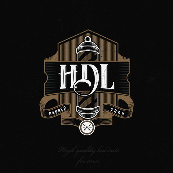 Vintage logo design concept for "HDL" barber shop...