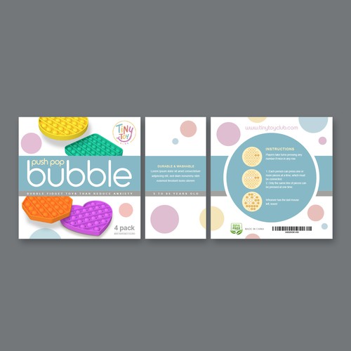 Toy Company in need of a playful, bright, and descriptive packaging. Design by Chris De Lisen