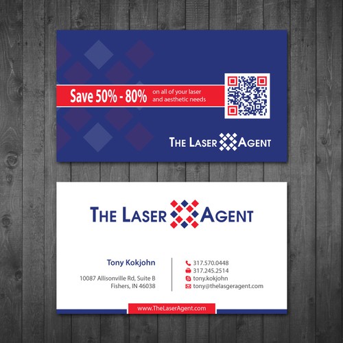 Create a modern, memorable business card for The Laser Agent! Design by Tcmenk