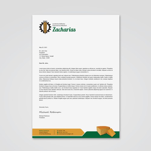 We need  letterhead design for our agricultural farm with production and sale of regional products Design von Tcmenk